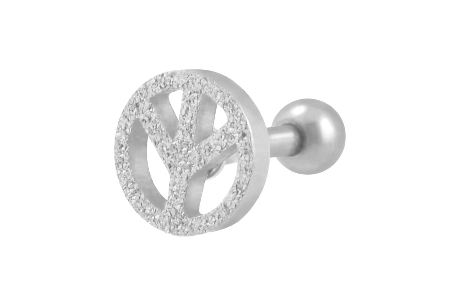 Chirurgenstahl Ohrpiercing PEACE + DIAMANTOPTIK ++SALE++